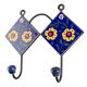 Navy Blue And Yellow Ceramic Floral Tiles Hook